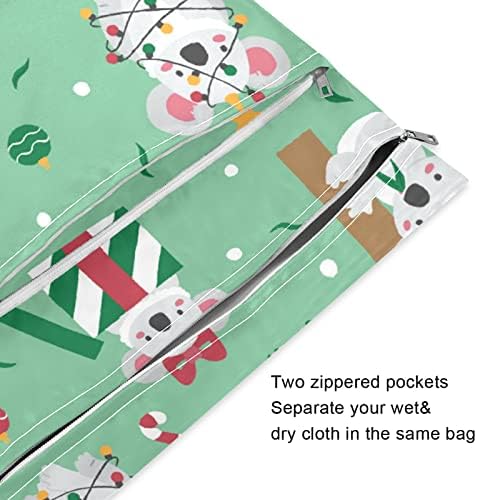 ZZXXB Noel Koala Su Geçirmez Islak Çanta Kullanımlık Bez Bebek Bezi Islak Kuru fermuarlı çanta Cep Seyahat Plaj Havuzu