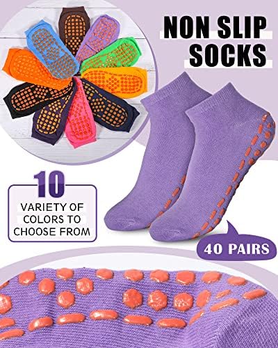Haysandy 40 Pairs Kaymaz Yoga Çorap Barre Çorap Kavrama Çorap Kadınlar için Pilates Kaymaz Çorap Terlik Çorap Kadınlar