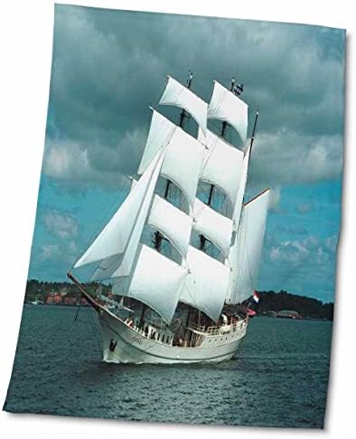 3dRose Florene Teknesi-Eski Bir Balina Avı Gemisi-Havlular (twl-80568-1)