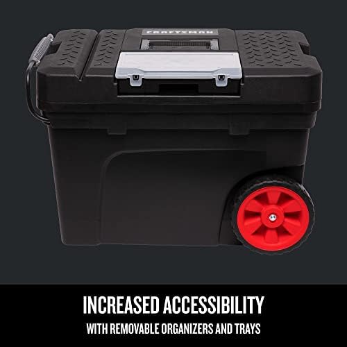 ZANAATKAR 15.2 inç. Tekerlekli Tekerlekli Alet Kutusu, Siyah, Plastik, Kilitlenebilir (CMST33026)