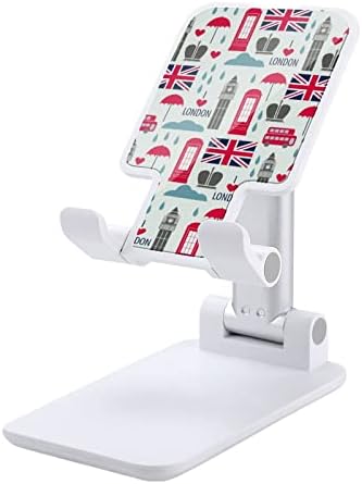 Londra Sembolleri ve İngiliz Bayrağı cep telefonu Standı Ayarlanabilir Katlanabilir Tablet Masaüstü telefon tutucu