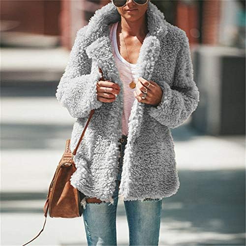 Andongnywell kadın Kalın Grenli Kadife Ceket Düğmesi Hırka Kış Sıcaklık Durabiliriz Yaka Uzun Kollu Palto