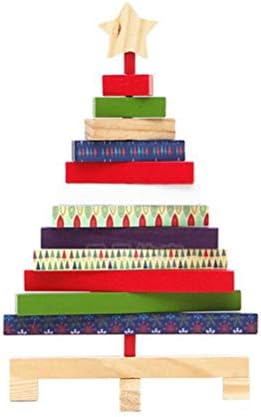 Noel Dekorasyon Amosfun Rotasyon Noel ağaç dekor Ahşap Masaüstü Süs Ev Mağaza Ofis için (Boyut S)