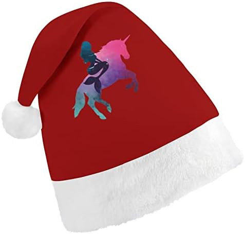 Galaxy Mermaid Sürme Unicorn Noel Şapka Yumuşak Peluş Santa Kap Komik Bere Noel Yeni Yıl Şenlikli Parti