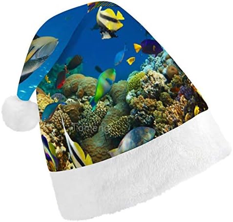 Noel Noel Baba Şapkası, Yetişkinler için Deniz Dünyası Noel Tatil Şapkası, Yeni Yıl Şenlikli Kostüm Tatil Partisi