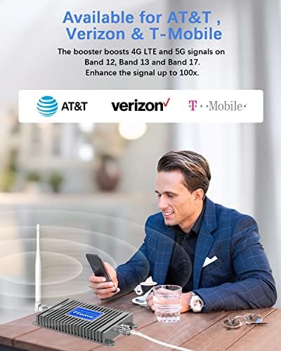 Verizon ve AT&T için Cep Telefonu Sinyal Güçlendirici | 3.000 fit kareye kadar kapsama Alanı / Hücresel Tekrarlayıcı