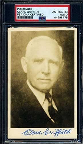 Clark Griffith PSA DNA Sertifikası İmzalı Vintage Fotoğraf Kartpostal İmzası-MLB Kesim İmzaları