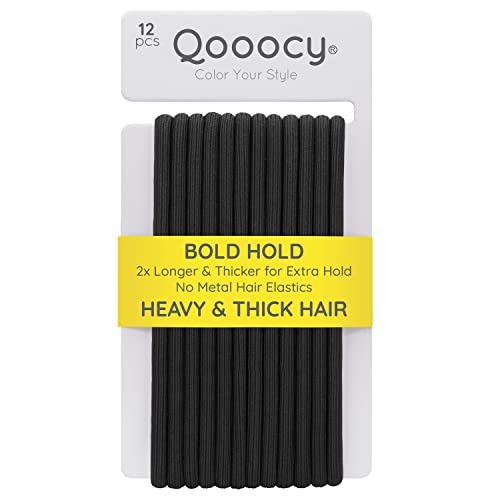 Qooocy Ekstra Uzun Saç Kravat için Uzun Kalın ve Kıvırcık Saç Elastik lastik toka için Kadın veya Erkek Hiçbir Metal