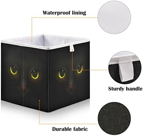 Emelivor Kedi Canavar Siyah Küp saklama kutusu Katlanabilir eşya kutuları Su Geçirmez Oyuncak Sepeti Küp Organizatör