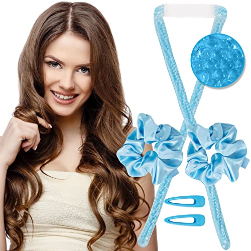 Jelly Curls-Hasarsız Bukleler için Mavi Düşük ısı Jel Kıvırıcı, Uzun Saç Sarma Jel Kıvırıcı, Isısız Kıvırıcılara