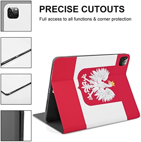 Polonya Bayrağı Kartal Tablet Kılıf İnce Kapak Standı Koruyucu Kapak kalem tutucu ile Uyumlu İPAD Pro 2021 için (11in)