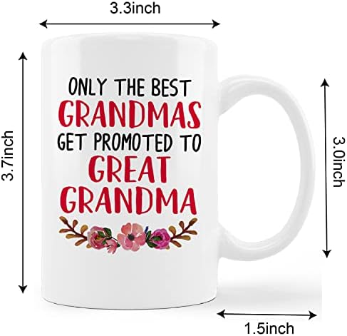 Büyük Büyükanne Kupa, Sadece En İyi Büyükanneler Büyük Büyükanneye Terfi Ediyor Seramik Kupa-11oz Kahve Süt Çay Kupa