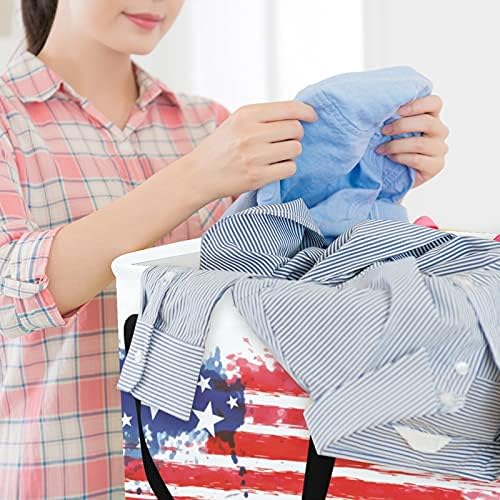 Bağımsızlık Günü Amerikan Bayrağı çamaşır sepeti Katlanabilir saklama kutusu için Kolları ile Sepet, Çocuk Odası,