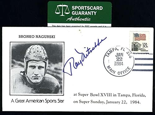 Ray Nitschke SGC, Coa fdc'yi İmzaladı İlk Gün Kapak Önbelleği 1984 İmzası-NFL İmzaları Kesti