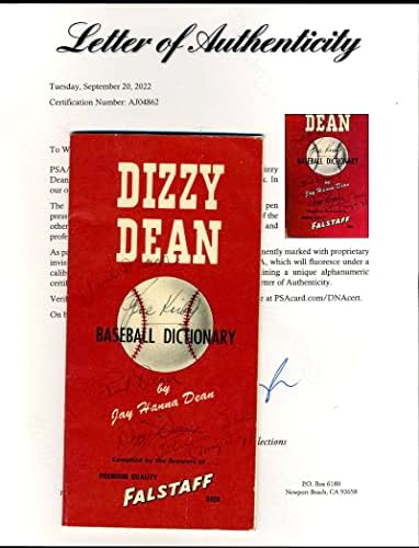 Dizzy, Paul, Patricia Dean, Gene Kirby PSA DNA Ailesi Beyzbol Sözlüğü İmzasını İmzaladı