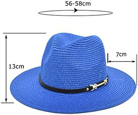 Moda Büyük Ağız Hasır Şapka Panama Caz Şapka Fedora Bayanlar Plaj Seyahat güneş şapkası Balıkçı Şapka Erkek Siyah
