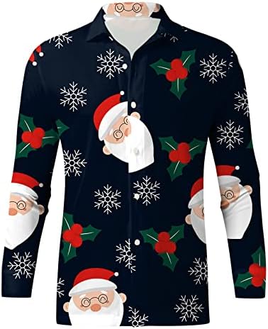 XXBR Noel Gömlek Mens, b2 Noel Grafik Baskı turn-aşağı Yaka parti giysileri Hawaii Plaj Tasarımcı Gömlek