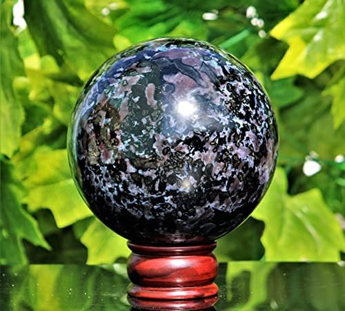 Cilalı Doğal Mor Indigo Gabro Kristal Çakralar Şifa Metafizik Taş Küre Büyük (125mm) meditasyon Feng Shui Aura Kapalı