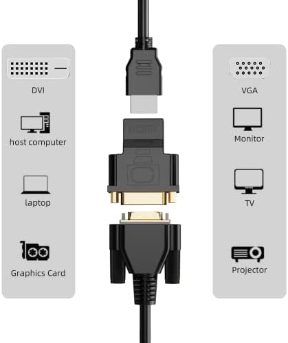 DUEYAGO DVI Dişi HDMI Dişi Adaptör, Altın Kaplama DVI 24+5 HDMI Dişi Dişi Konnektör Multimedya için Dönüştürücü Adaptör