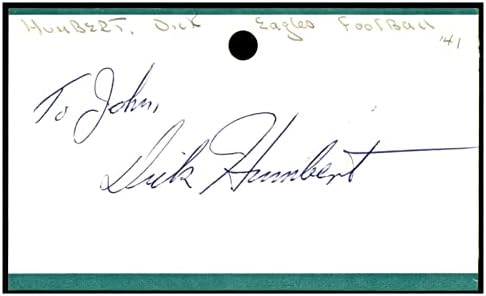 Dick Humbert İmzalı Dizin Kartı 3x5 İmzalı Kartallar 91162-NFL İmzaları Kesti
