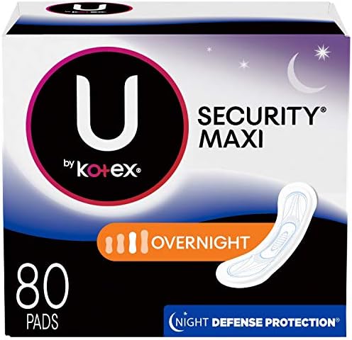 U by Kotex Security Feminine Maxi Ped, Gecelik, Kokusuz, 80 Adet (2 Paket 40 adet) (Ambalaj Değişebilir)