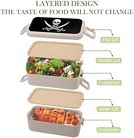 Korsan Bayrağı Hoodies Kafatası Tişörtü Skullandswords Buğday karbon fiber malzeme Bento yemek kabı Sızdırmaz Konteynerler