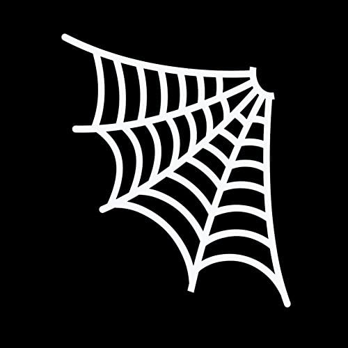 Örümcek Web Köşe Cadılar Bayramı 6 Vinil Sticker Araba Çıkartması (6 Beyaz)