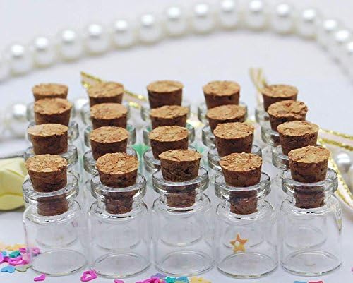 50 ADET 0.5 ml Mini Cam Dilek Şişeleri Mantar Tıpa ile Küçük Şişe Dekorasyon El Sanatları Şişeler Kavanozlar Hediye