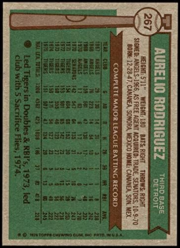 1976 Topps 267 Aurelio Rodriguez Detroit Kaplanları (Beyzbol Kartı) NM / MT + Kaplanlar