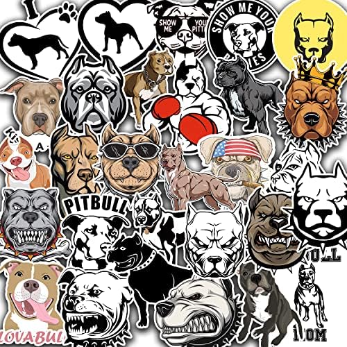 WONDER SPUD 30 ADET Pitbull Çıkartmalar Sevimli Çukur Boğa Mama Sticker Köpek Çıkartması Evcil Vinil Araba Su Şişesi
