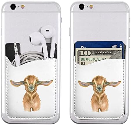 Çiftlik Hayvan Keçi telefon kartı tutucu Pu Deri Kredi Kartı Kimlik Kılıfı 3m Yapıştırıcı Kollu Tüm Akıllı Telefonlar