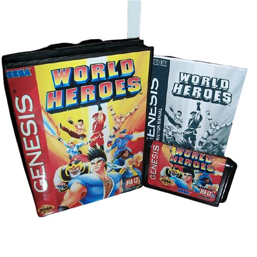 Aditi Dünya Kahramanlar ABD Kapak ile Kutu ve Manuel Genesis Sega Megadrive Video Oyun Konsolu 16 bitlik MD Kartı