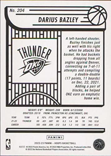 2022-23 Panini NBA Çemberleri 204 Darius Bazley NM-MT Oklahoma City Thunder Basketbol Ticaret Kartı NBA