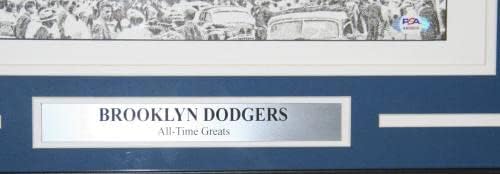 Brooklyn Dodgers Tüm Zamanların En İyileri İmzalı 18x22 Ebbets Saha Baskısı 54 Sigs PSA / DNA İmzalı MLB Sanatı
