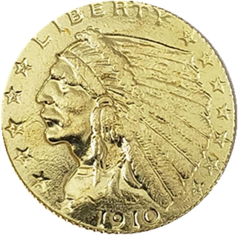 12 Farklı Yıl Amerikan Kızılderili Başı 2,5 Sentlik Altın Paralar 1908~1915, 1926~1929