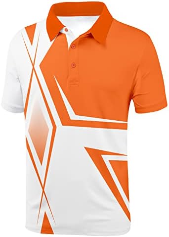 Küçük Güzellik Erkek Kısa Kollu Polo GÖMLEK, Nem Esneklik Nefes Golf Gömlek Slim Fit Tenis Gömlek