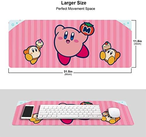 Kirby Mouse Pad Fare Mat ile Dikişli Kenar Kaymaz Kauçuk Taban Elektronik Spor Boy Mousepad Dizüstü Bilgisayarlar