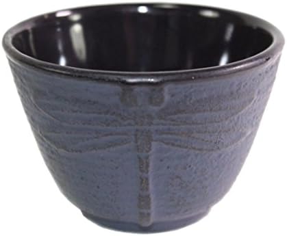4 Siyah Çay Tabağı ve 4 Mavi Yusufçuk Dökme Demir Çay Fincanı Hobnail Nokta Japon Tarzı ~ Satış Verginizi Ödüyoruz