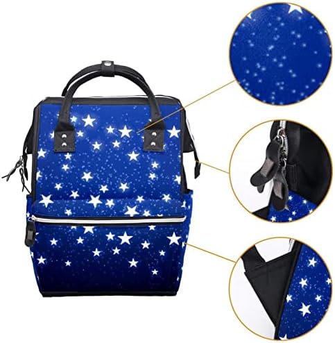 Parlak Yıldız Mavi Arka Plan bebek bezi çantası Sırt Çantası Bebek Bezi Değiştirme Çantaları Çok Fonksiyonlu Büyük