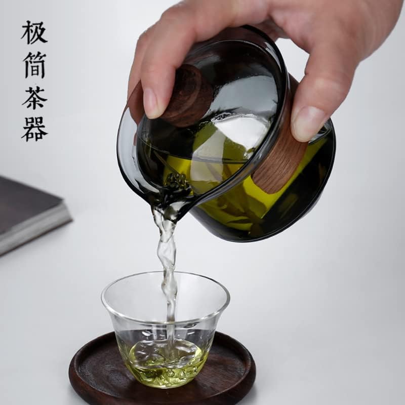 Yüksek dereceli cam kapak kase büyük çay kase sıcak değil tek hızlı kabarcık fincan anti-sıcak çay bardağı kung fu