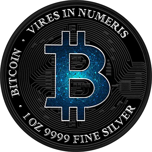 2022 DE Bitcoin Powerchrome PowerCoin Mavi Blockchain Siyah Platin 1 Oz Gümüş Sikke 2 $ Niue 2022 BU Parlak Dolaşımsız