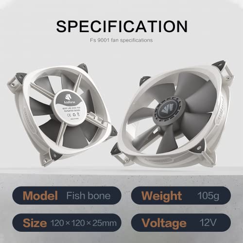 Asıahorse 120mm PC Kasa Fanlar PWM Fan Splitter, Premium Sessiz Bilgisayar Soğutma Fanı, 4-Pin, 800-2500 RPM, 3 Paket