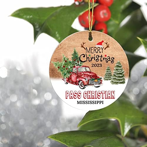 Noel Ağacı Süsleri 2023-Christian Mississippi Süslemesini Geçin Memleketi Özel Şehir Devleti-Hatıra Hediye Fikirleri