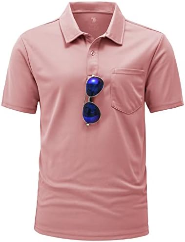 BGOWATU erkek polo gömlekler Kısa Kollu Yakalı golf gömlekleri Hızlı Kuru Tenis cepli gömlek