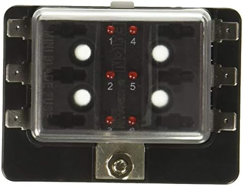 Bussmann FP-ATC-06ID Sigorta Paneli (LED Göstergeli ve Şeffaf Kapaklı 6 Kutuplu Otomotiv ATC), 1 Paket