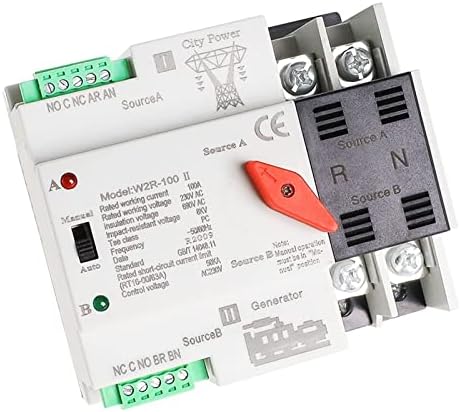 W2R Mini ATS 2 P Otomatik Transfer Anahtarı Elektrik Seçici Anahtarları Çift Güç Anahtarı ATS 63A 100A 1 Adet (Boyut: