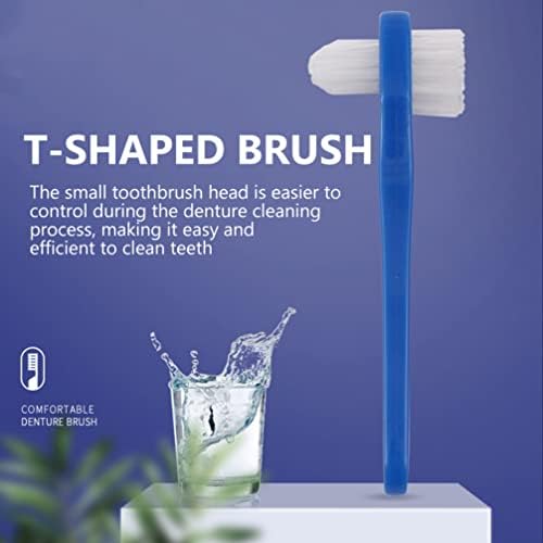 COHEALİ Diş Fırçası 3 Adet Protez Çift Kafa Diş Fırçaları Sert Protez Temizleme Fırçası Protez Temizleme Fırçası