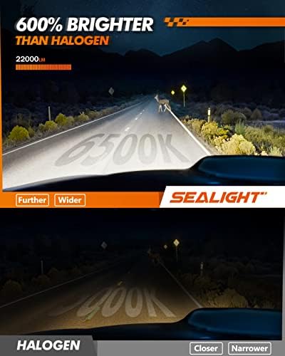 SEALIGHT H4 9003 LED ampuller ile H11 LED ampuller kitleri, 22000 Lümen 100 W 600% Süper parlak Çift ışın, 6500 K