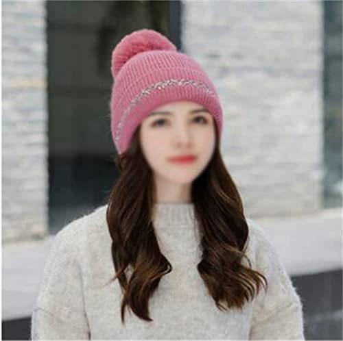 Merlin's Market Şapka Kış Artı Kadife sıcak tutmak için Sonbahar Bayanlar Tatlı ve Sevimli Örme Kap Eşarp İki Parçalı