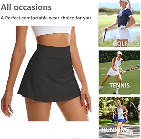 AUTOPATA Tenis Etekler Şort Cepler Pilili yüksek Belli Golf Atletik Spor Giyim Koşu Egzersiz Skort